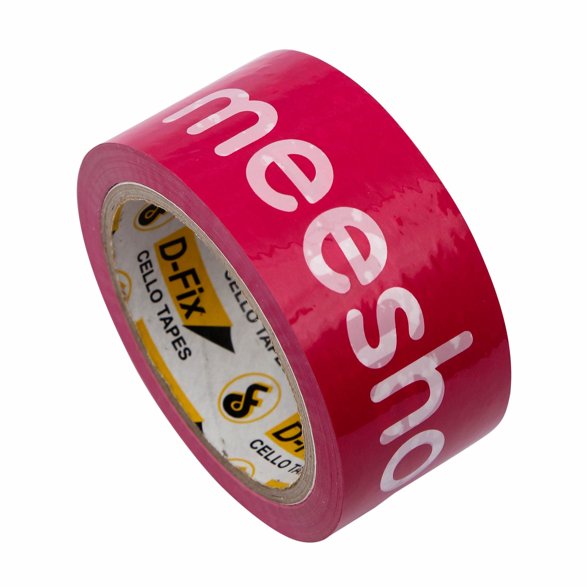 D-fix Pink Printed Packaging Tape Roll MEESHO Tape, 48mm x 65 Meters -42 micron (Pack of 6) Multipurpose Home, Office Use DIY
