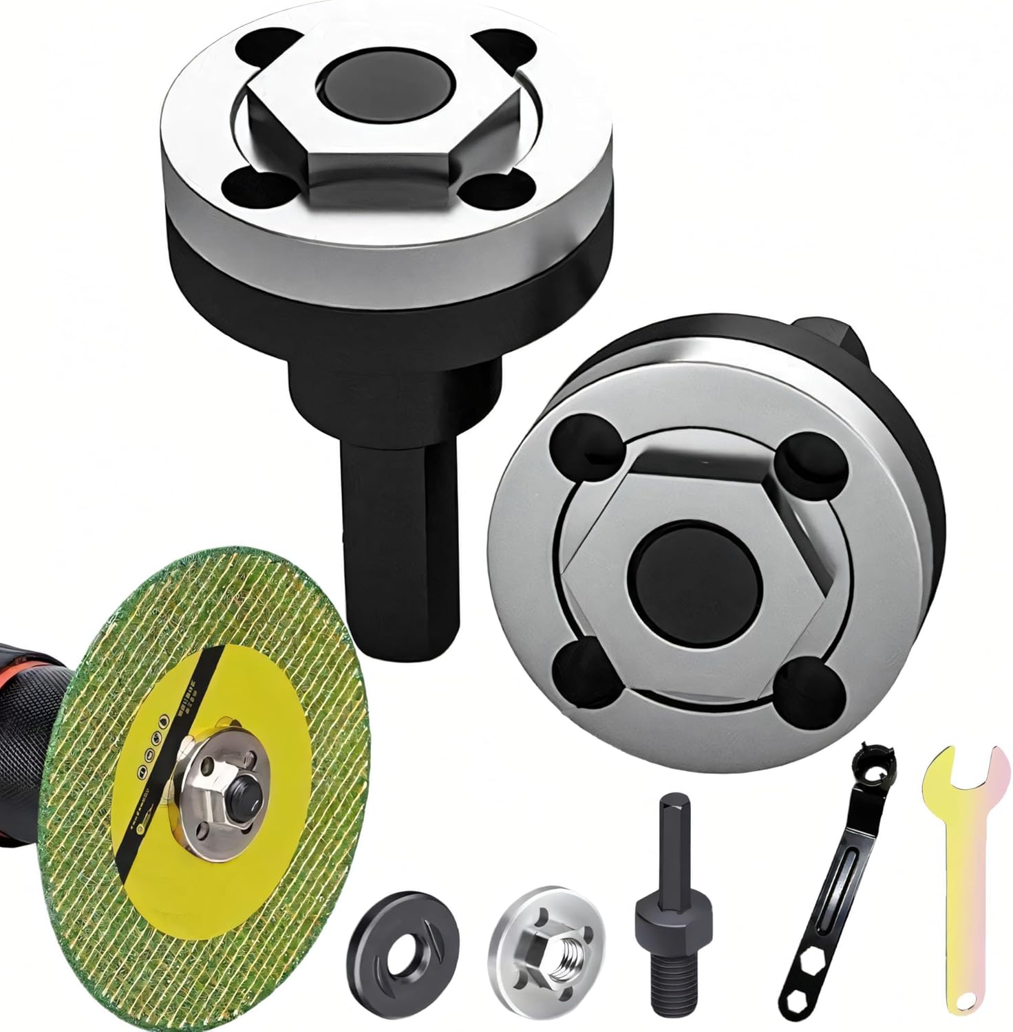 Angle Grinder Adapter for Drill, Drill to Grinder Conversion Kit with Connecting Rod & Spanner, for Cutting and Polishing on Electric Drills (2pc)