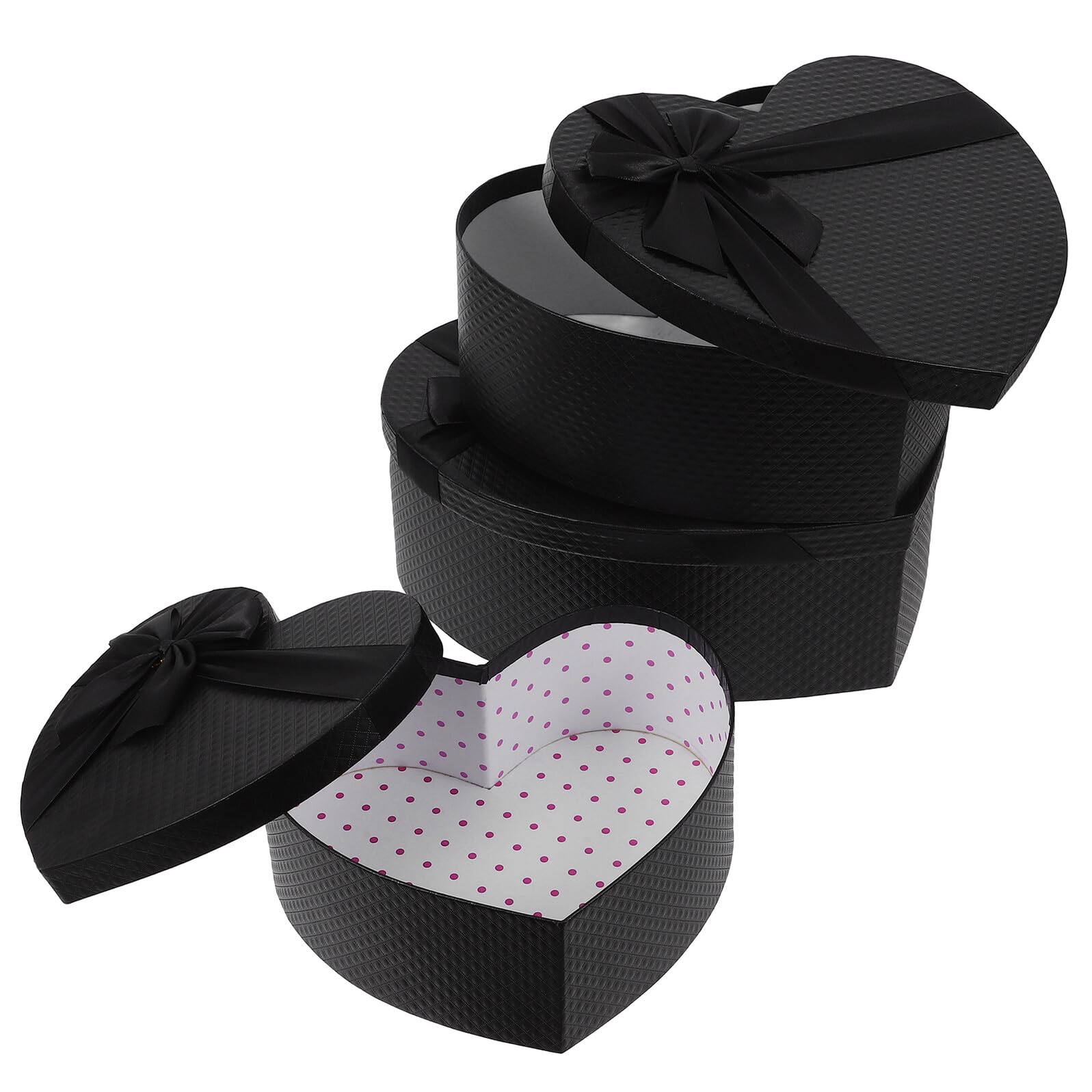 MUCKLILY Scatole Regalo a Forma di Cuore 3 Pezzi Confezione Scatola per Cioccolatini e Fiori Set in Carta Resistente per Anniversari e Occasioni Romantiche