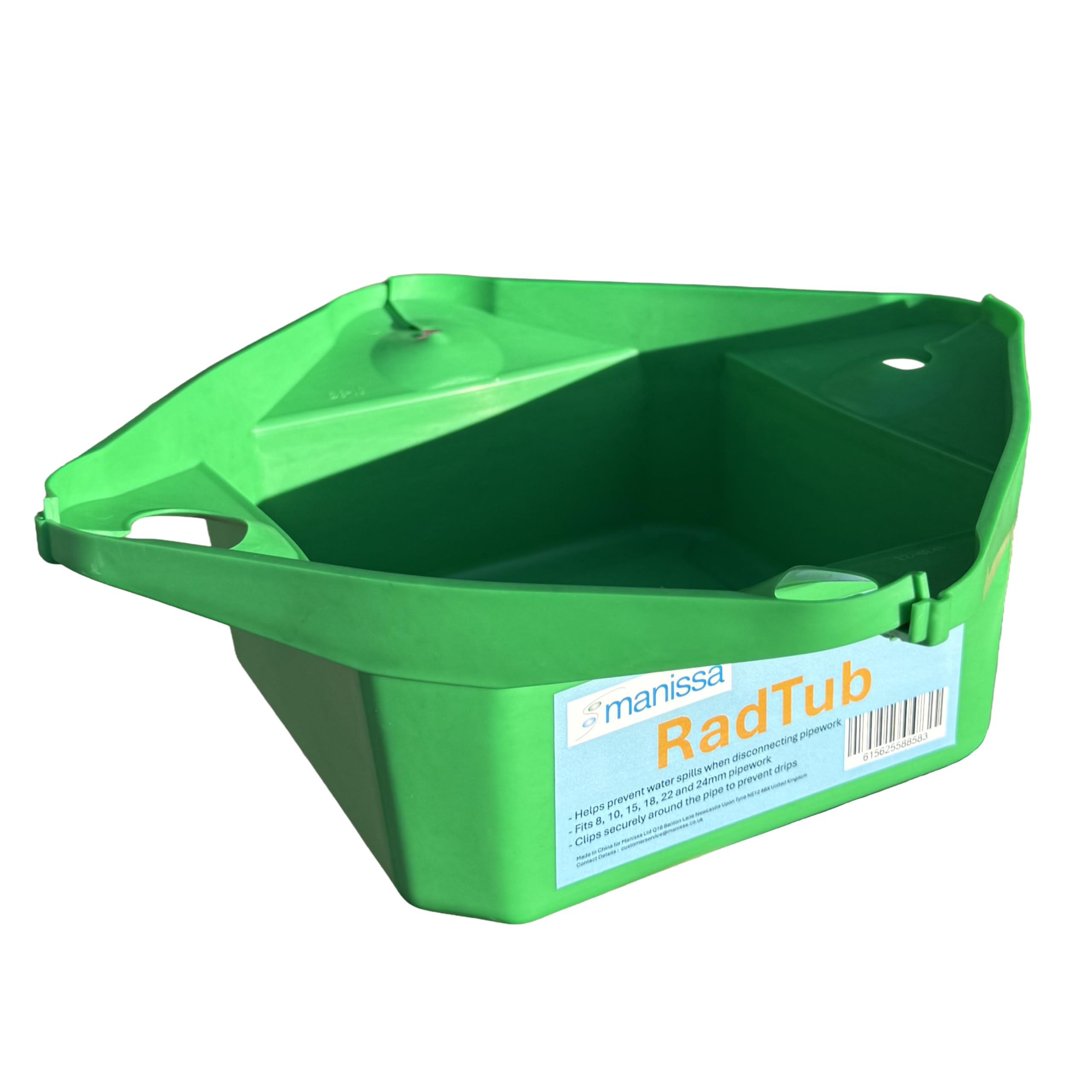 Manissa Green Radiator Draining Plumb Tub Tray Flexible Water Catcher 1.2L