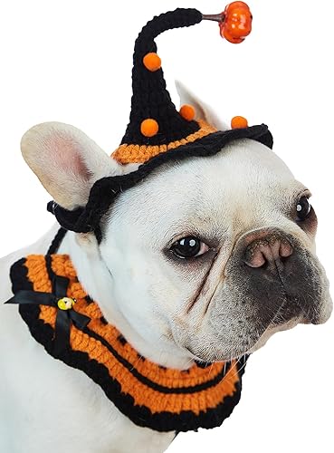 Sombreros de Halloween hechos a mano para gatos, sombrero de ganchillo para mascotas, sombrero de perro de maestro de Halloween, gorra de gato,