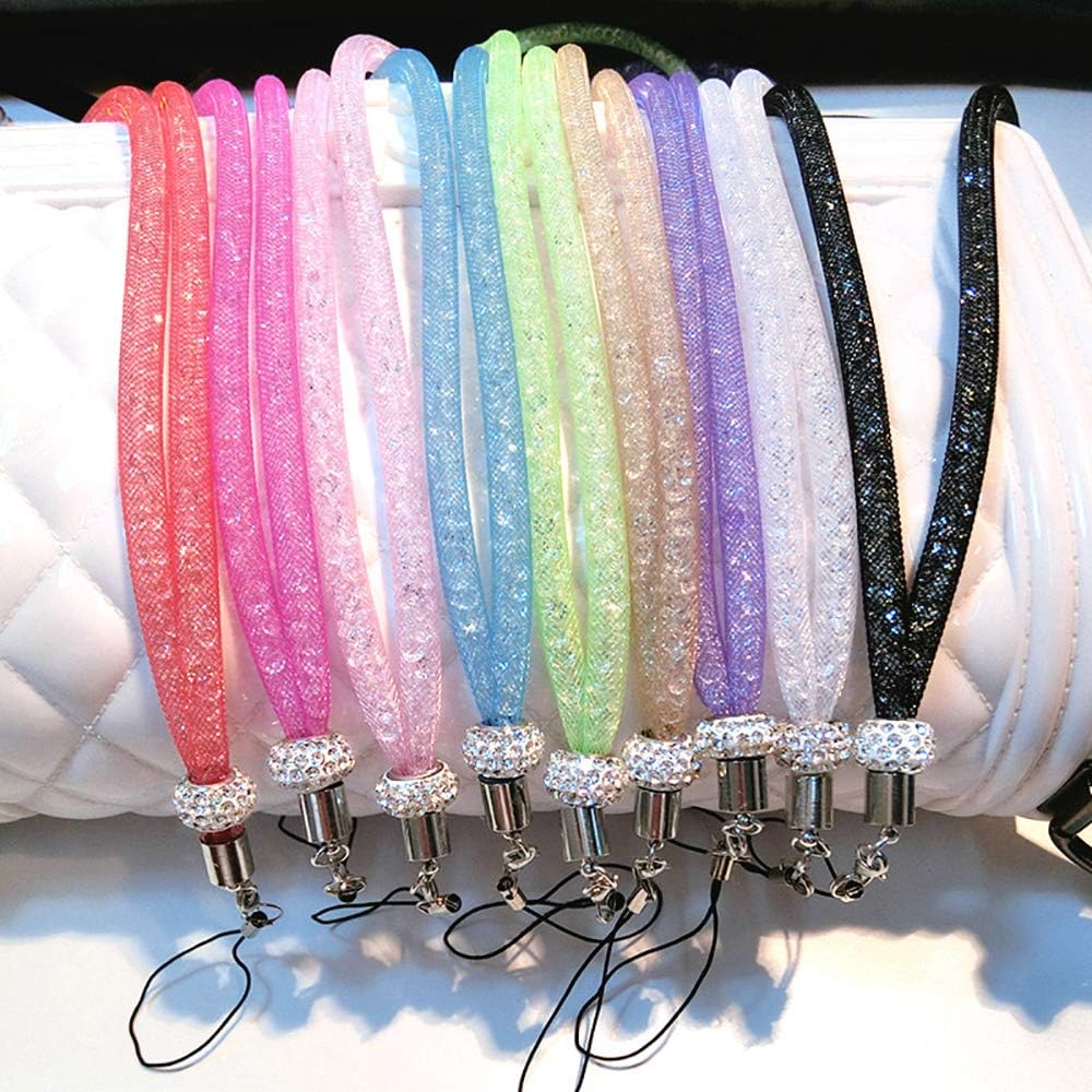 Lanyard Strap, Fashion Crystal Necklace Strap for Cellphones, Phone Cases, Cameras, Keychain, ID Card, Badge Crystal Bling Glitter Cords Strap