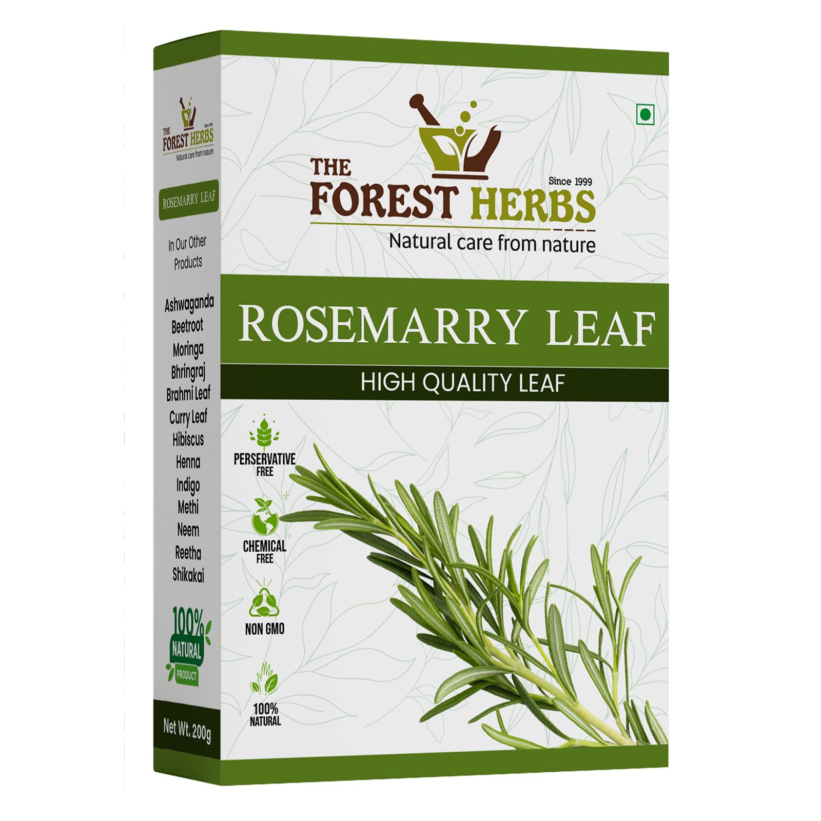 The Forest Herbs Natural Care From Nature Rosemary Dried Leaves - 200gm | Clean & Sorted Dry Rosemary Leaves for hair growth & Food (200.00 g (Pack of 1)) (B0CVV4MWQZ) Amazon Price History, Amazon Price Tracker