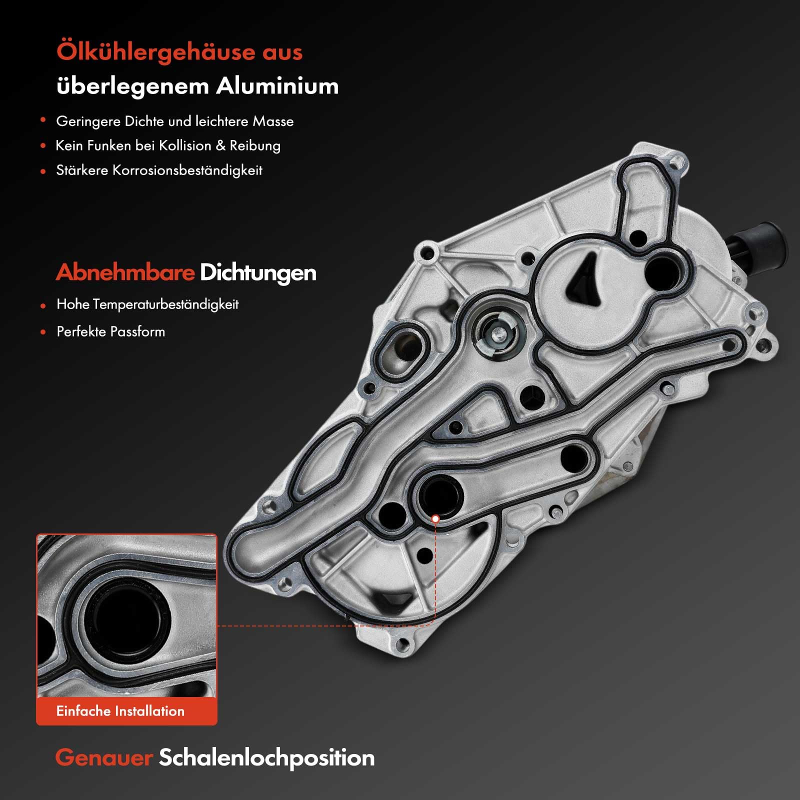 Frankberg ölkühler ölfilter Kompatibel mit R.a.n.g.e R.o.v.e.r III L322 3.6 D 4x4 R.a.n.g.e R.o.v.e.r Sport L320 3.6 D 4x4 Replace# 6H4Q6C711CF