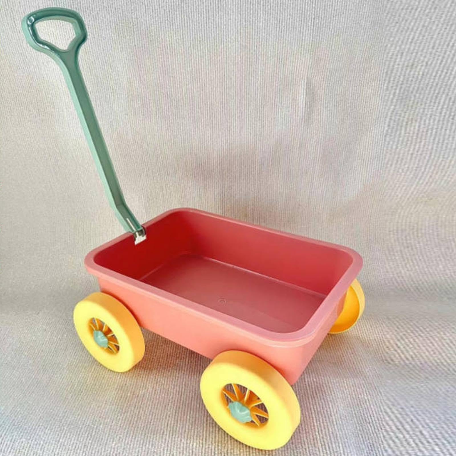 Set da Giardino per Bambini con Carretto, Ruota da Sabbia E Secchiello per L'acqua, Rosa