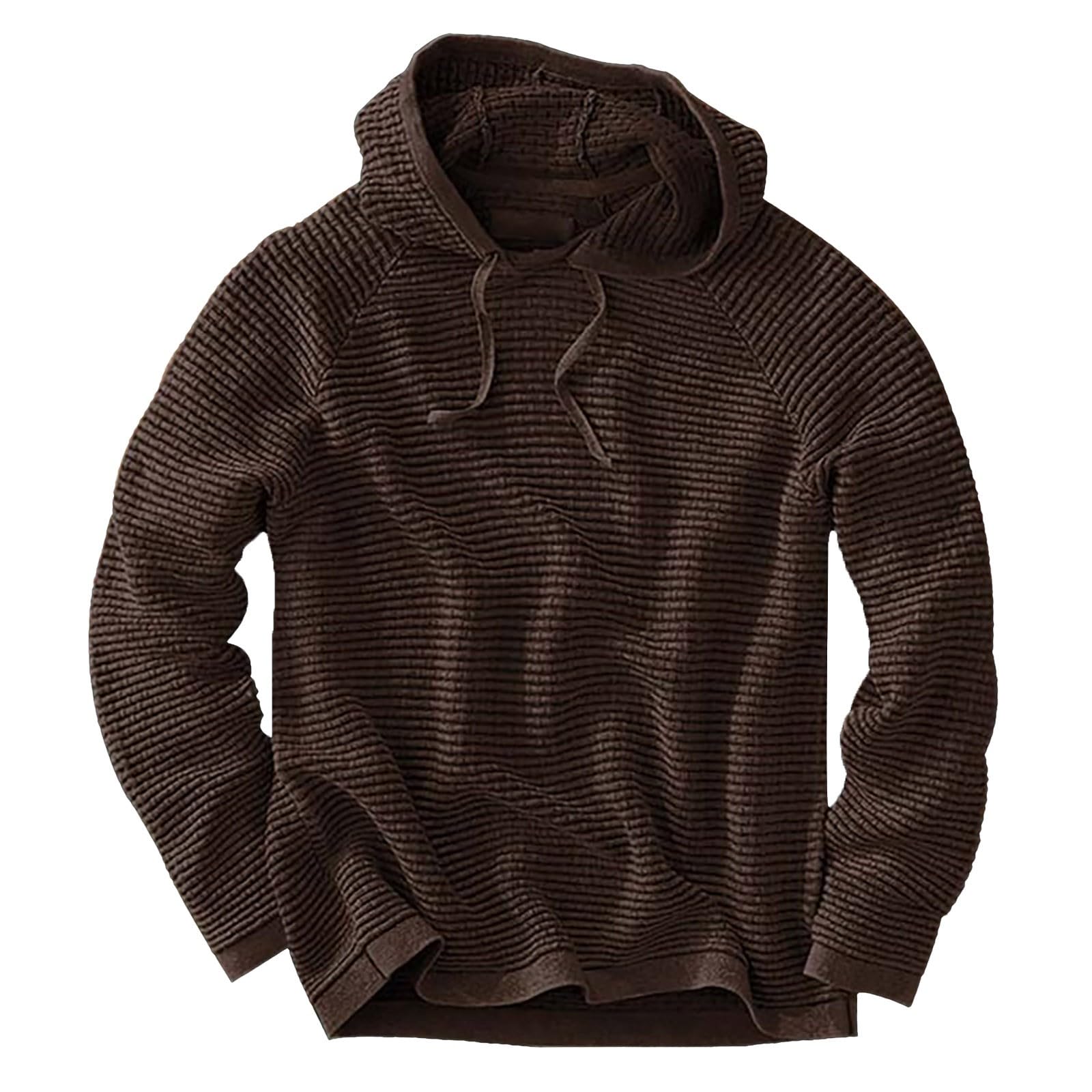 Sudaderas Hombres con Capucha Suéter De Manga Larga para Hombre, Abrigo Cálido Hombre Rosas (Coffee, L) Sudadera Cremallera Camisa Proteccion UV Sin Mangas Ropa Anti Calor Kit Pesca