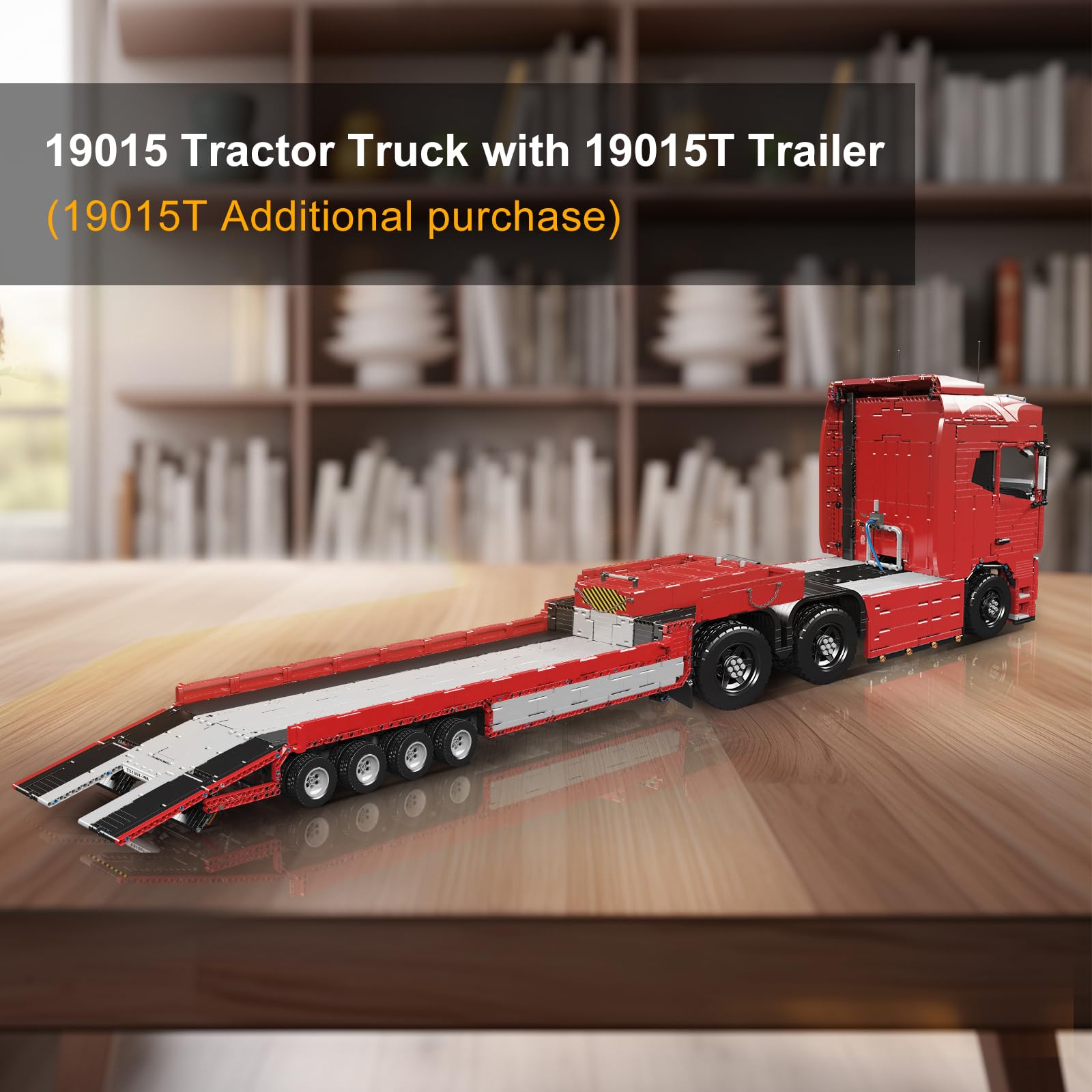 Mould King 19015 Technik LKW Traktor Bausatz, ferngesteuertes MOC Modell mit App-Steuerung, Pneumatik-Funktion, 4608 Teile Truck Bausteine für Erwachsene und Jugendliche ab 14 Jahren