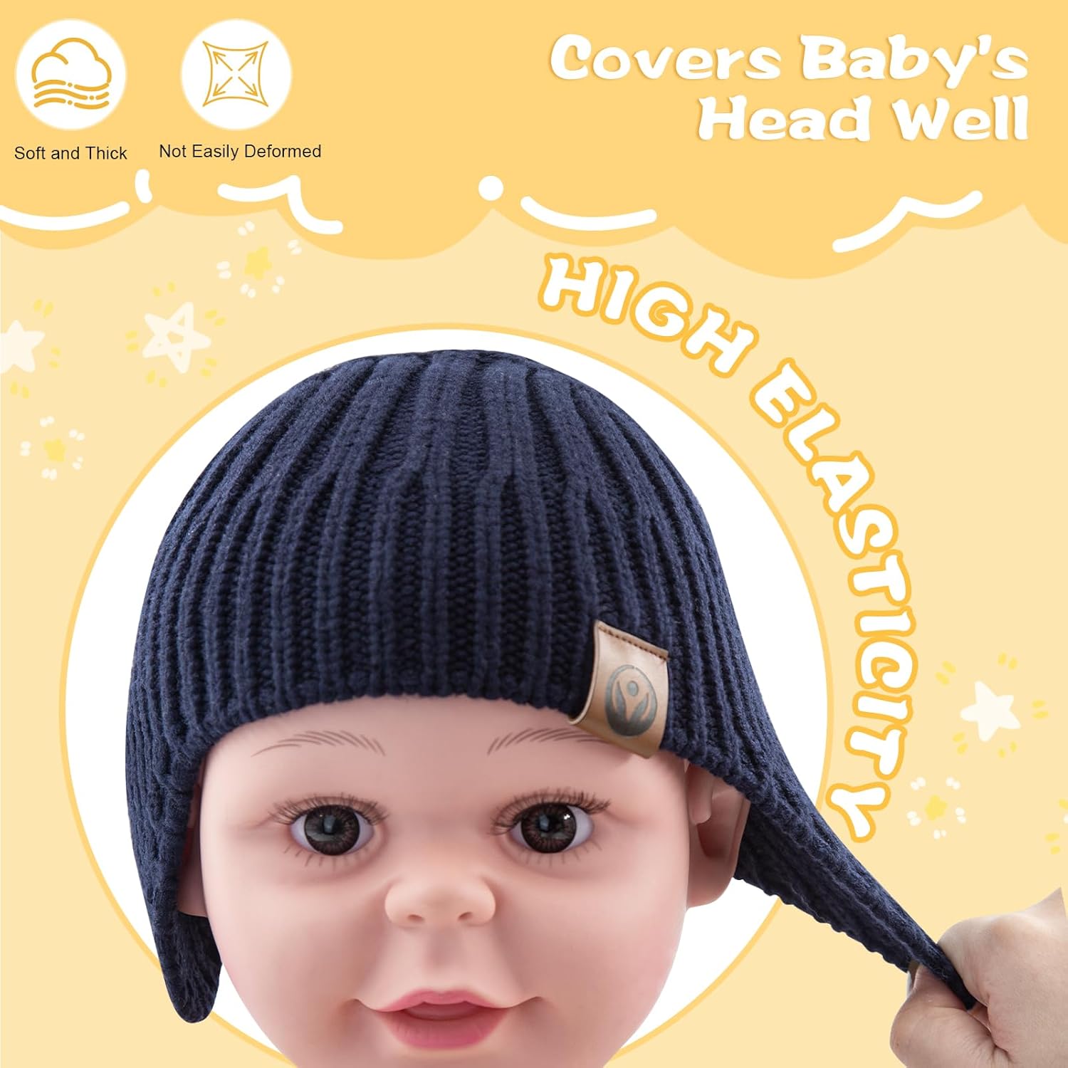 Baby Winter Hat Kids Knit Beanie with Ears Girls Warm Hats for Boy Toddler Beanies Earflap Girl Infant Hat - Image 3