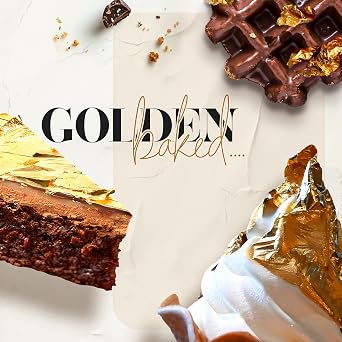 BeePoint 24K Edible Gold Leaf Sheets 20 Pcs - 1.7 x 1.7 Inches Gold Leaves for Cake Decorating, Baking & Cooking, Art & DIY Projects, Gilding Crafting, Makeup & Home