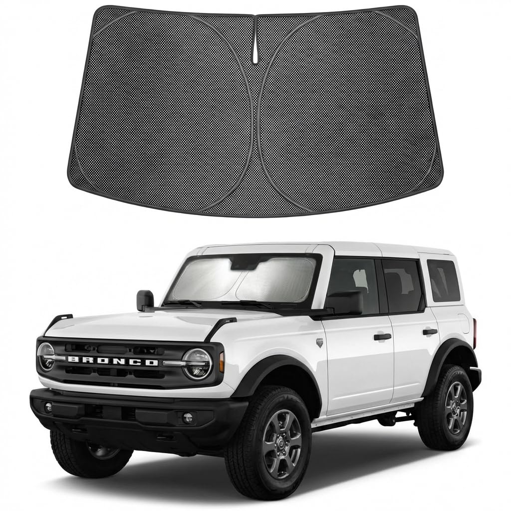 Proadsy Custom Fit 2021-2026 Ford Bronco Windshield Sun Shade, Blocks Heat