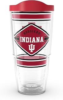 Tervis Indiana Hoosiers - First String Made in USA Double Walled Insulated Tumbler Travel Cup Keeps Drinks Cold & Hot, 24oz, Classic