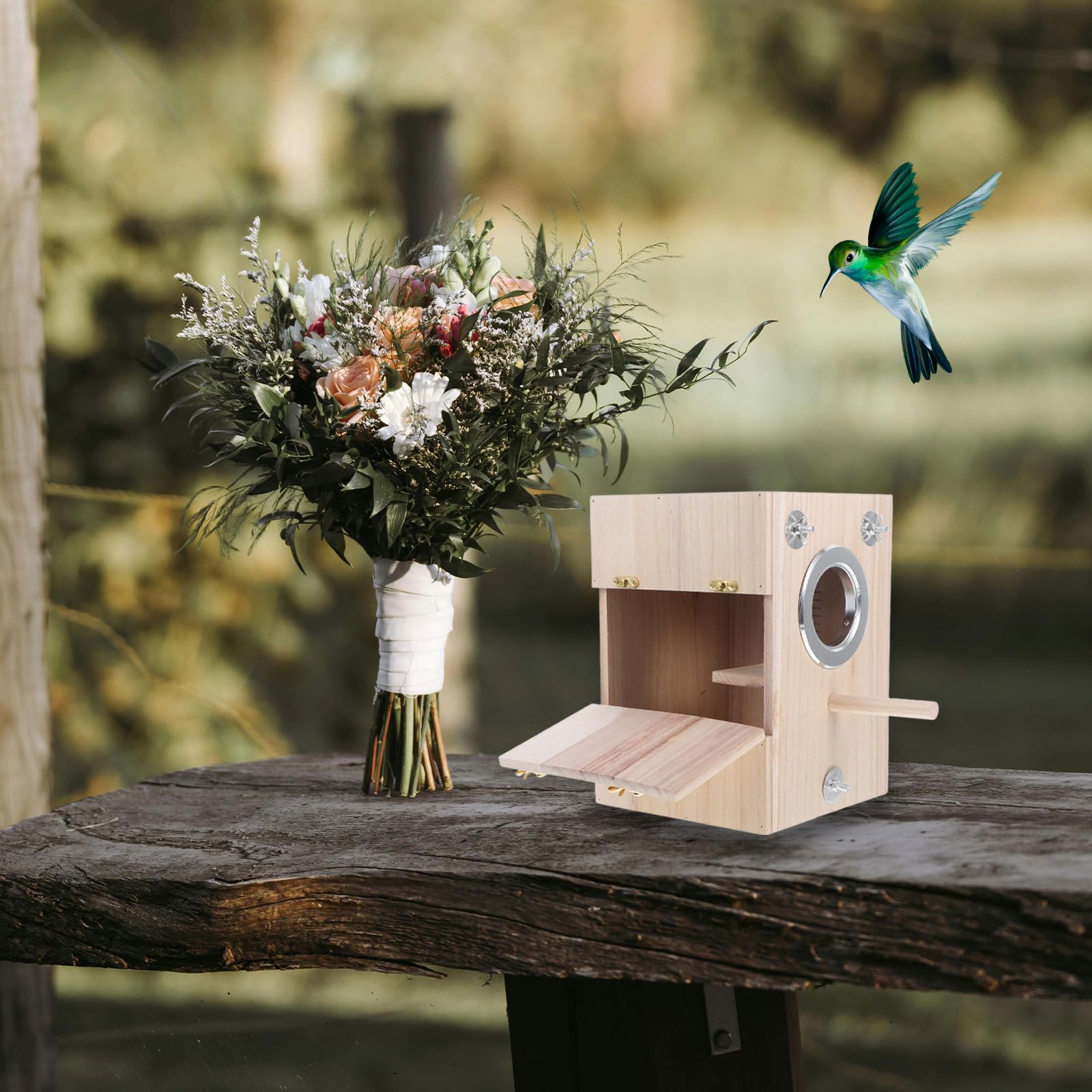 Vogelnistkasten für Papageien und Kanarienvögel Kreatives Vogelhaus mit Komfortablem Wohnplatz Beige Farbe für Zuhause und Spielplatz