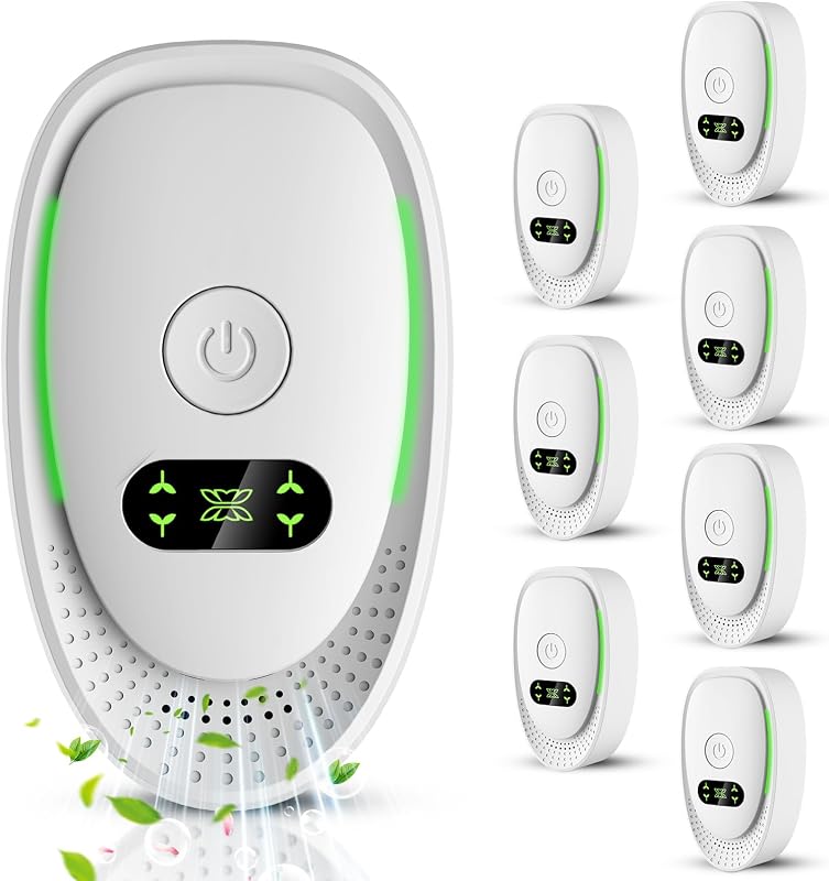 2026 Upgraded Air Ionizers for Dust Mites Smoke- 8 Pack Whole House Coverage,Plug in Air Purifiers for Home,Silent Electronic Air Ionizer for Allergies,Pet Dander&Odor, Steady Green Indicator Light