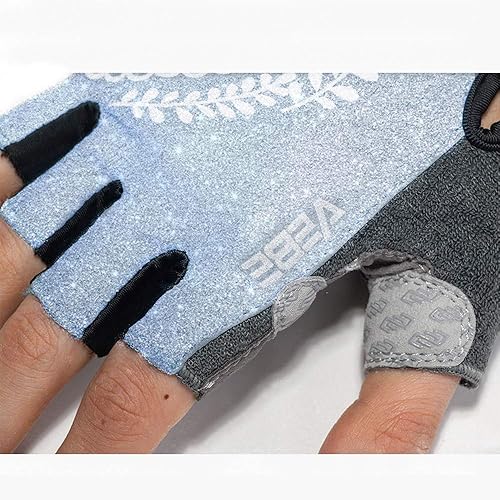 Miniatura 3 de VEBE Guantes de ciclismo para mujer, antideslizantes, a prueba de golpes, guantes cortos para dedos al aire libre, guantes de bicicleta de montaña