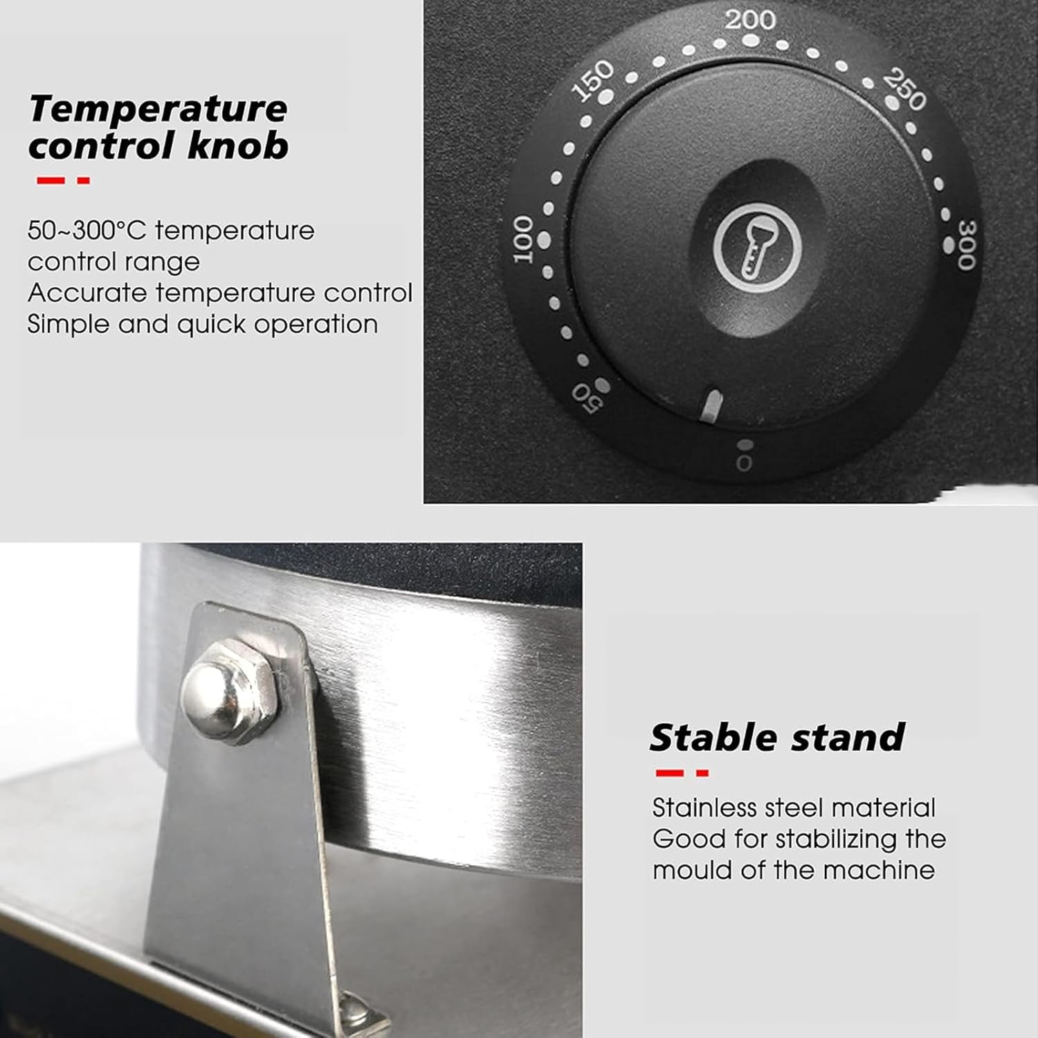 1300W Commercial Panini Machine, Panini Press Sandwich Maker, 50~300℃ Donut Ice Cream Dessert Maker Panini Press