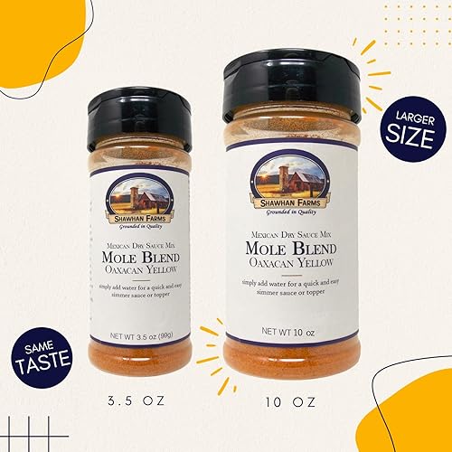 Miniatura 6 de Shawhan Farms Mezcla mexicana de salsa seca de topo, mezcla de amarillo oaxaqueño, totalmente natural, solo agrega agua, úsalo para comidas simples,
