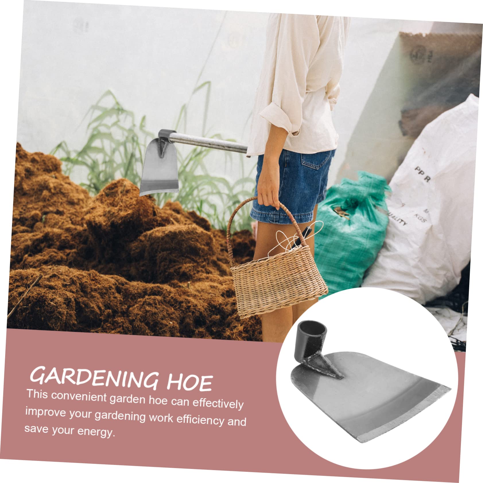 Edelstahl Gartenhackenkopf für Lockern Boden und Bonsai Umsetzen | Outdoor Gartenhacke, Pflanzenhacke für Gartenarbeit, Kompakte Hacke für Gemüseanbau