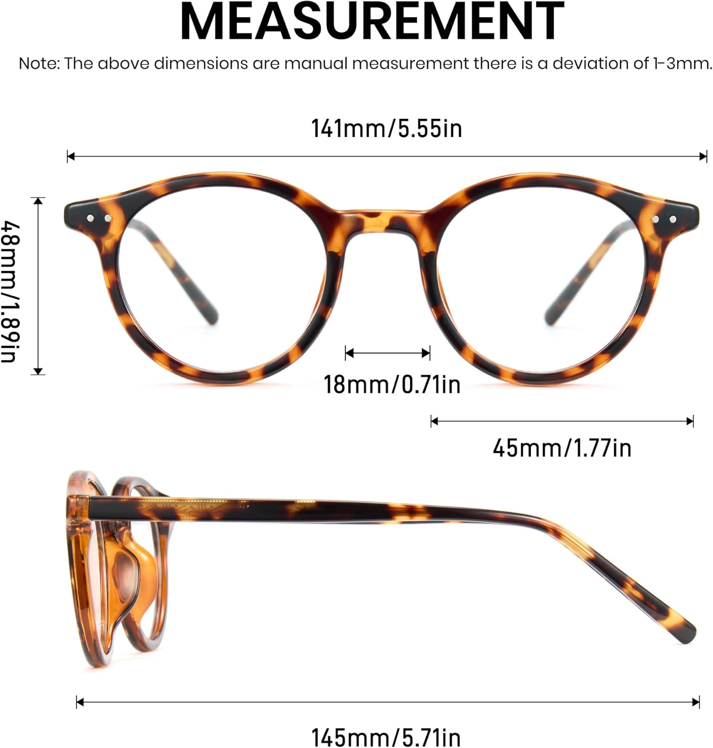 Cyxus Clip On Round Polarized Sunglasses Womens Men, 2 In 1 Use Double Design Retro Vintage UV400 Sunnies P1341 - Image 7