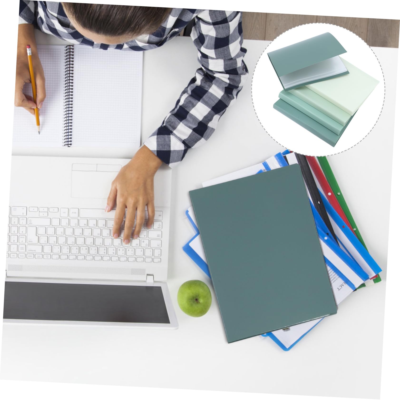 Carpeta de Almacenamiento de Documentos A4 Pp Verde 5 Piezas 32 Páginas | Múltiples Bolsillos, para Facturas y Papeles Pequeños, Uso Prolongado, Obsequio Práctico