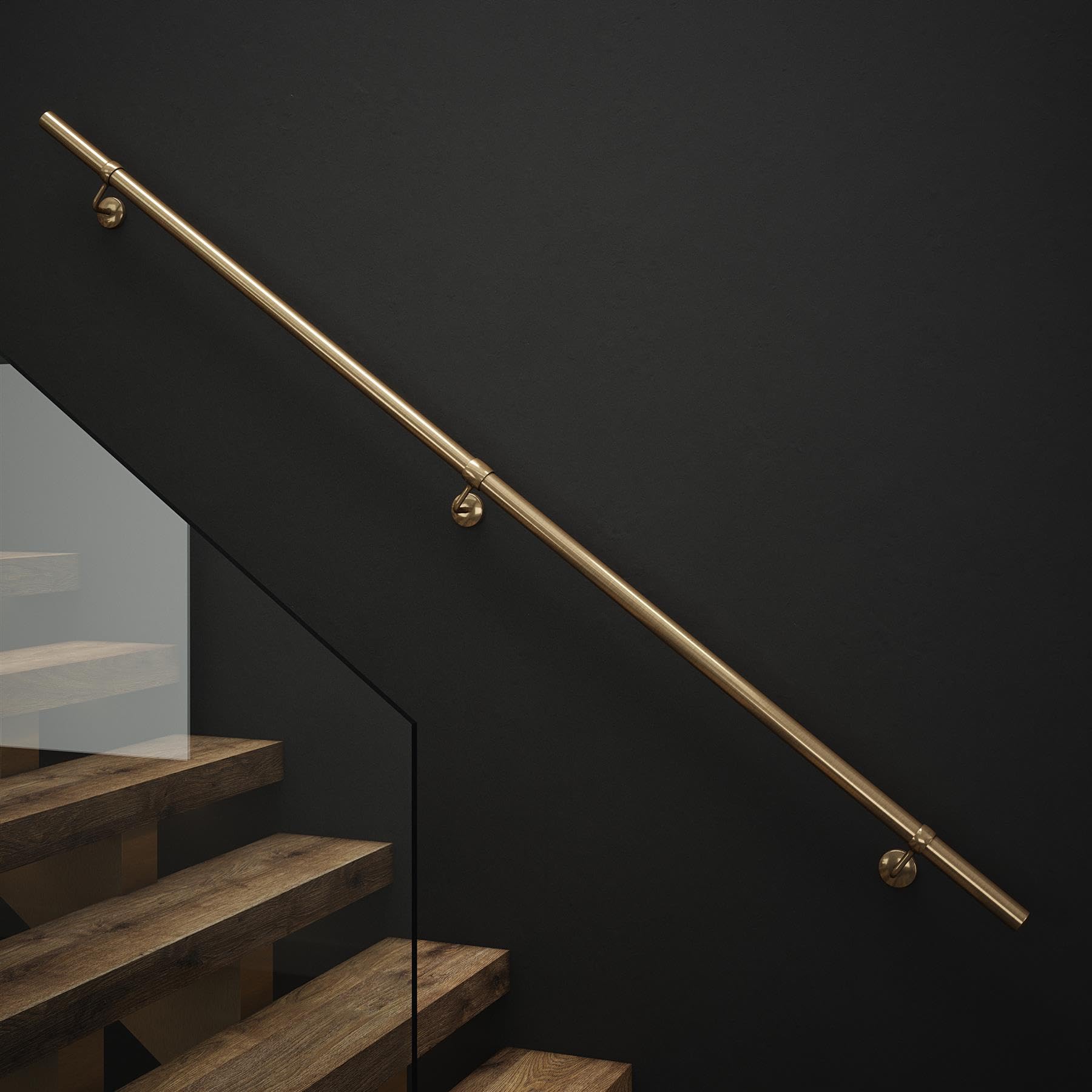 Rothley Stair Handrail Kit 2.4m - Antique Brass