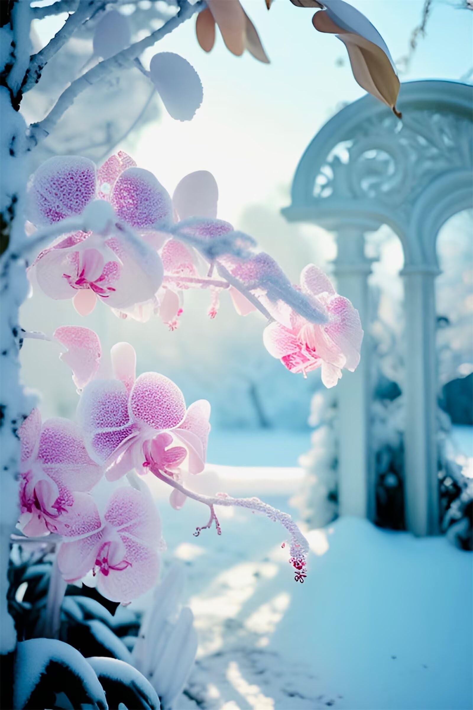 Puzzle dla dorosłych, 700 elementów, motyl orchidea Snow Day Artwork Puzzle 52 x 38 cm, kolorowe puzzle "zrób to sam" do dekoracji domu, rodzinne puzzle dla początkujących i dzieci