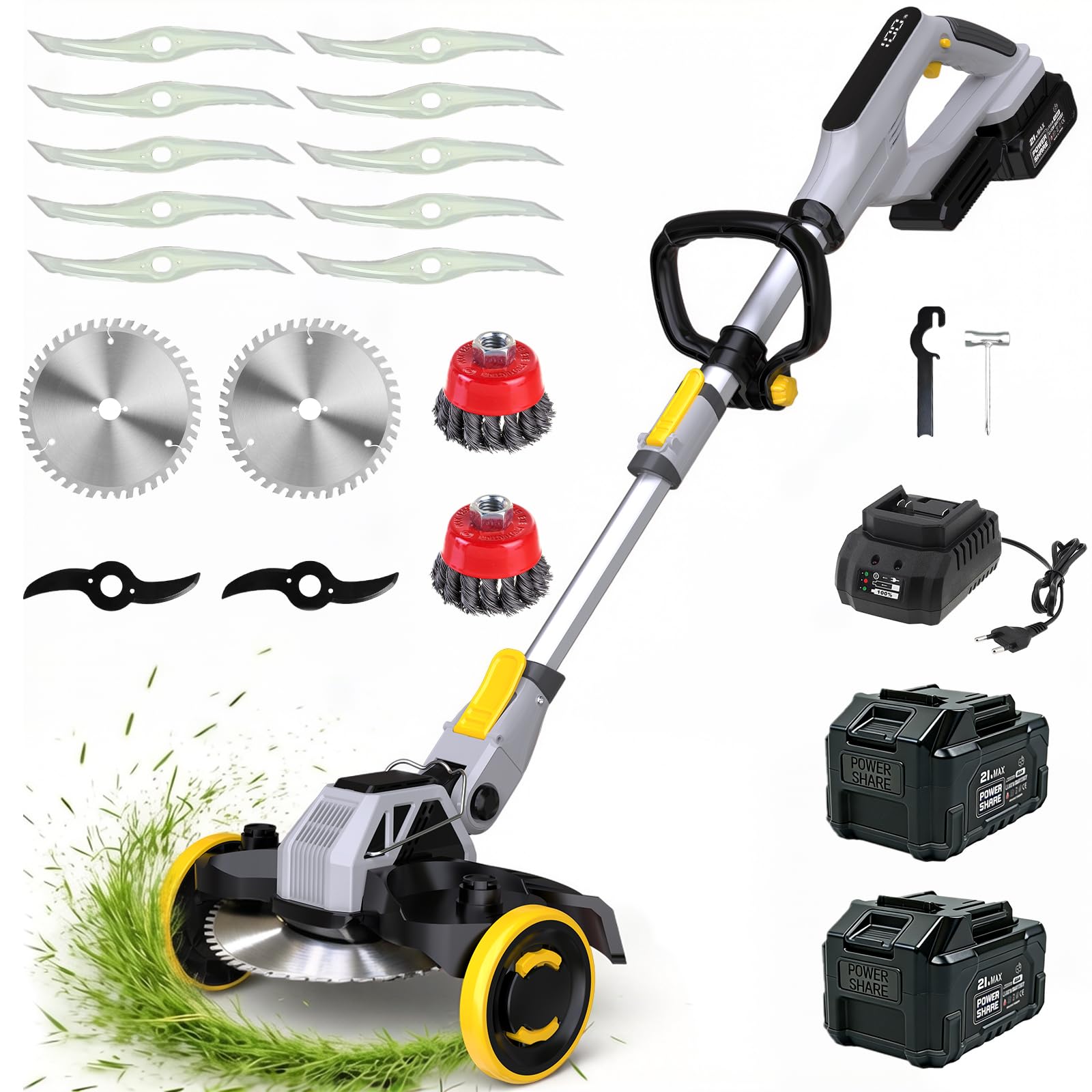 Akku Rasentrimmer für Makita-Akkus 3-in-1 Freischneider & Kantenschneider