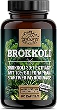 Broccoli Capsules Important: 30,000 mg Broccoli Sprouts High Dose (30:1 Extract) per Dose 50 mg Sulforaphane per Capsule with Active Myrosinase Laboratory Tested + Vegan SCHEUNENGUT®