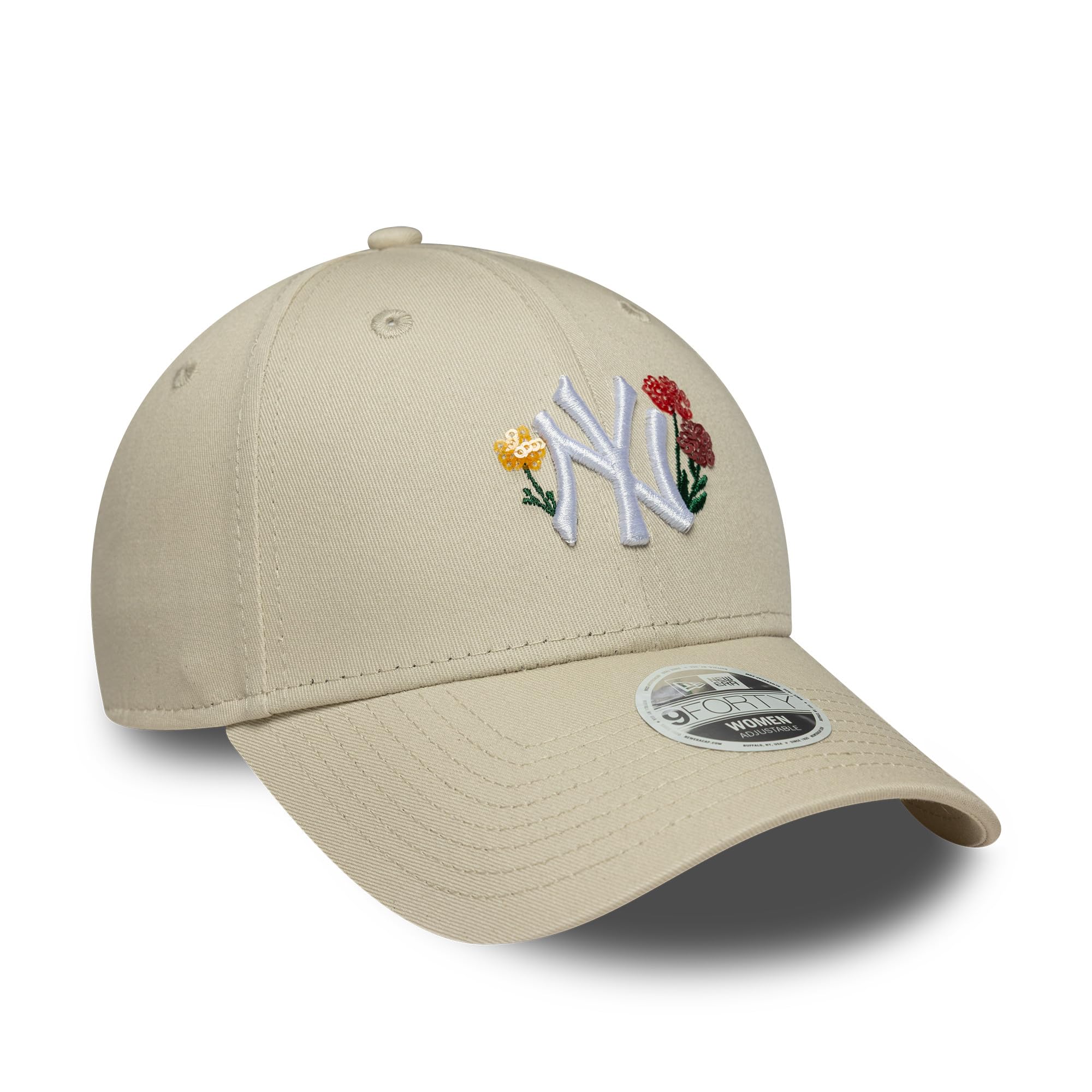 New Era Damska czapka baseballowa 9Forty Floral MLB New York Yankees Jasnobeżowa
