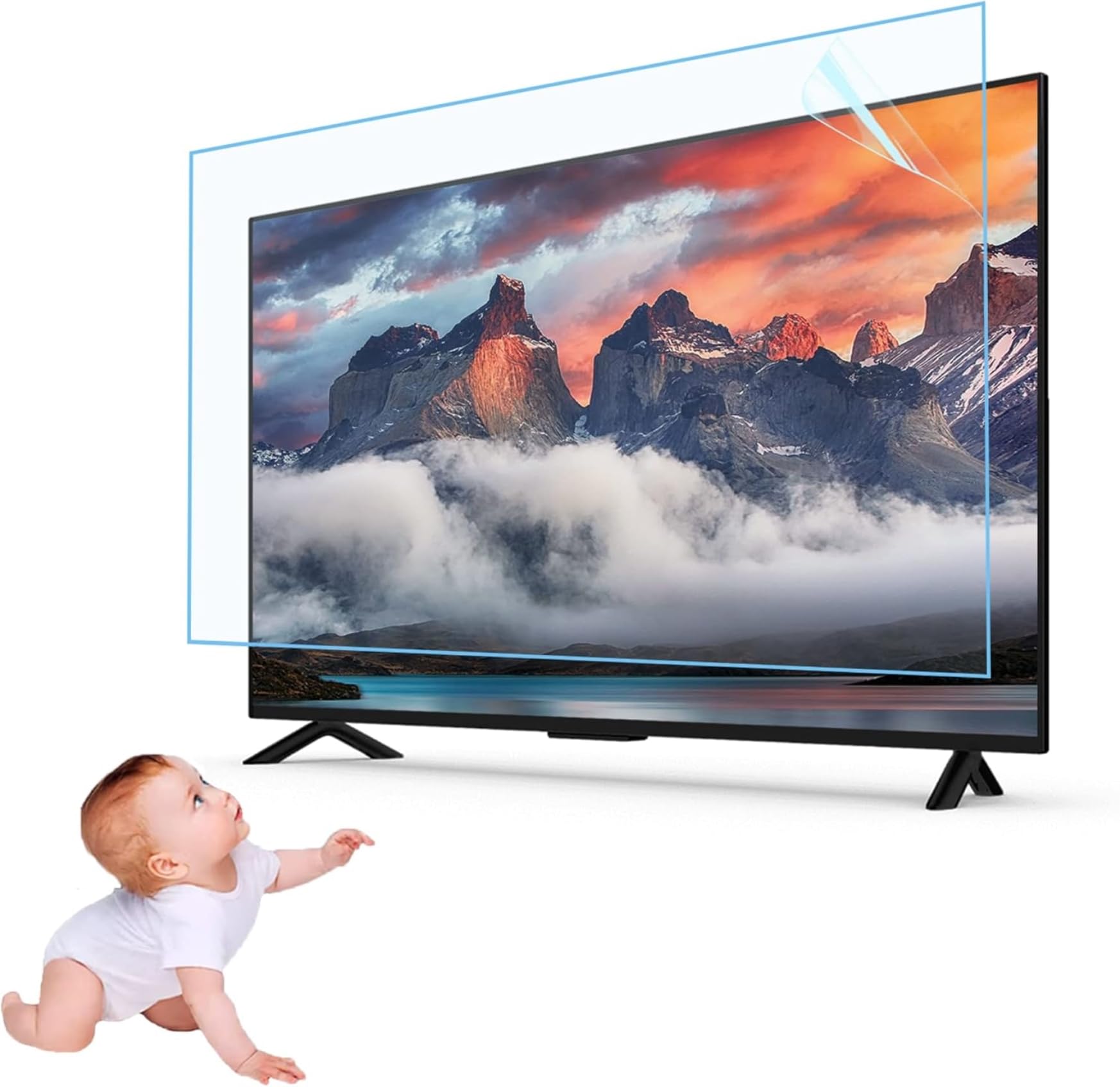 Film anti-lumière bleue TV mat et universel de 32 à 75 pouces anti-reflet pour écran plat LCD