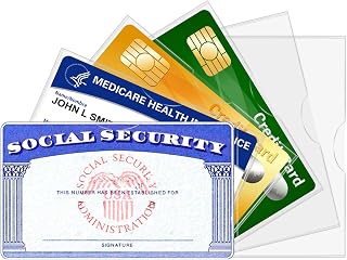12 Pack Social Security Card Protector, Medicare Card Protector Sleeve Social Security Card Holder, Credit Card Sleeve Card Cover SSN Card Protector, ID Protector, Business Card Sleeve-3.8x2.32