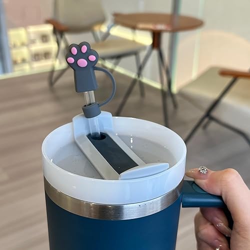 Miniatura 5 de 6 tapas de paja para Stanley Cup, 0.394 in para sorbetes para gatos, compatibles con vasos Stanley de 30 y 40 onzas, accesorios para copas Stanley.