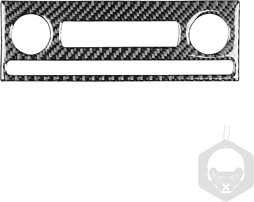 Miniatura 2 de Botón de aire acondicionado para automóvil, cubierta de panel de perilla de control de clima, calcomanía de ajuste de fibra de carbono real,