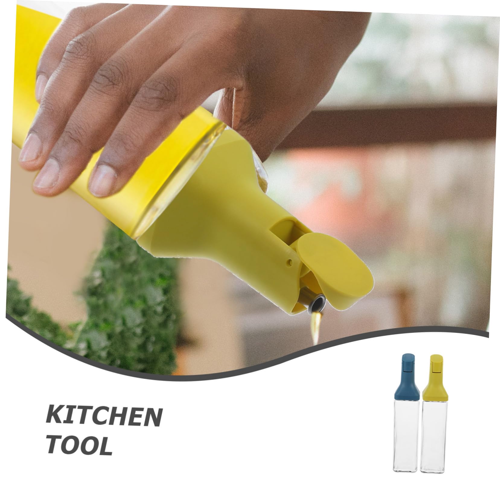 MAGICLULU Set 2 Bottiglie per Olio da Cucina in Vetro Dispenser Antigoccia, Pratiche e Facili da Usare una Mano, Oliera in Acciaio Inossidabile e Silicone per Uso Domestico