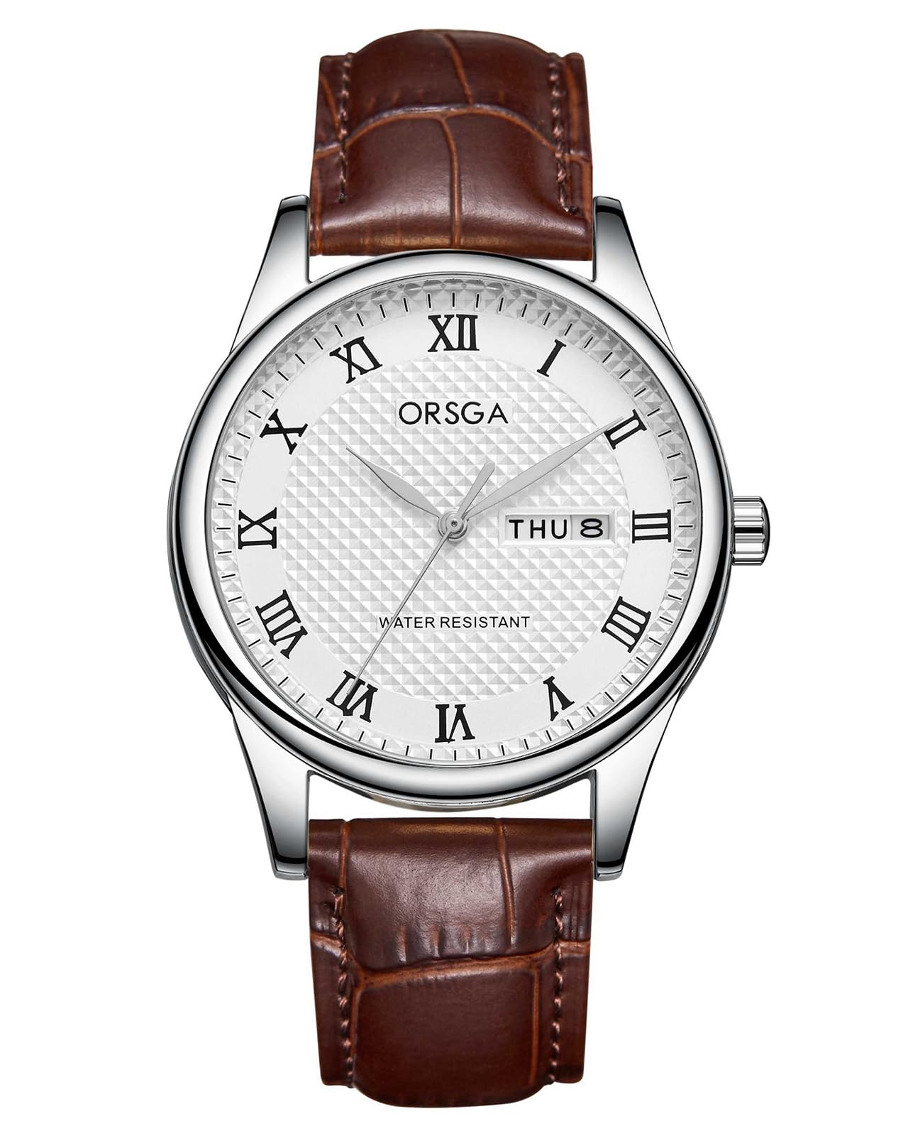 CIVOMen's Watch Classic Leather Analogue Quartz Wrist Watch Date Calendar Waterproof Roman Numeral Design Business Stylish Gift Man