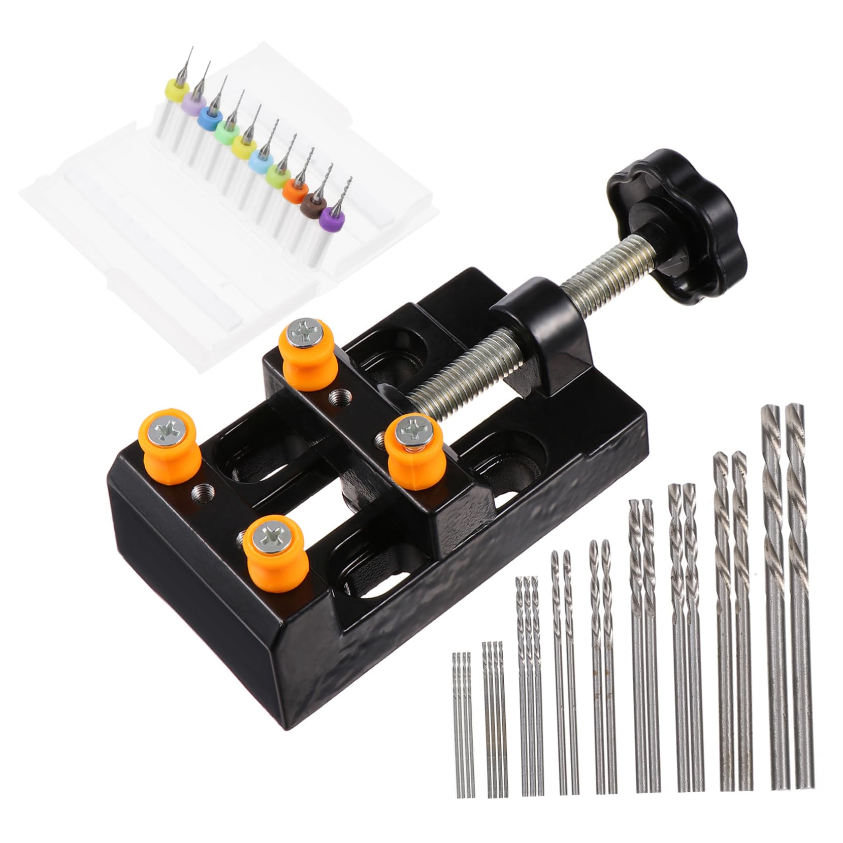 HOMSFOU Hand Twists Drill Pin Vise Hand Drill Jewelry Tool Kit 37pcs Mini Drill Bit Twists Drill Woodworking