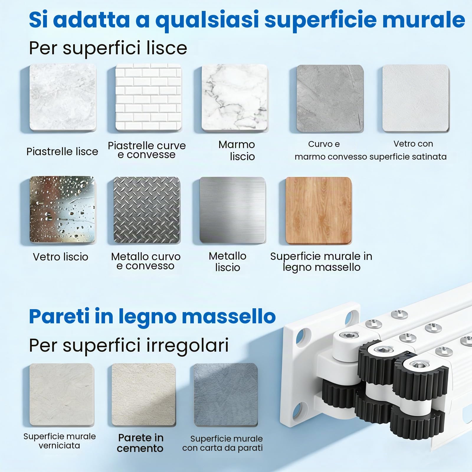 Asta per tenda doccia pieghevole per doccia angolare Asta doccia pieghevole 3 volte con montaggio a parete Asta telescopica come asciugatrice Antimuffa e impermeabile regolabile 100-125 cm