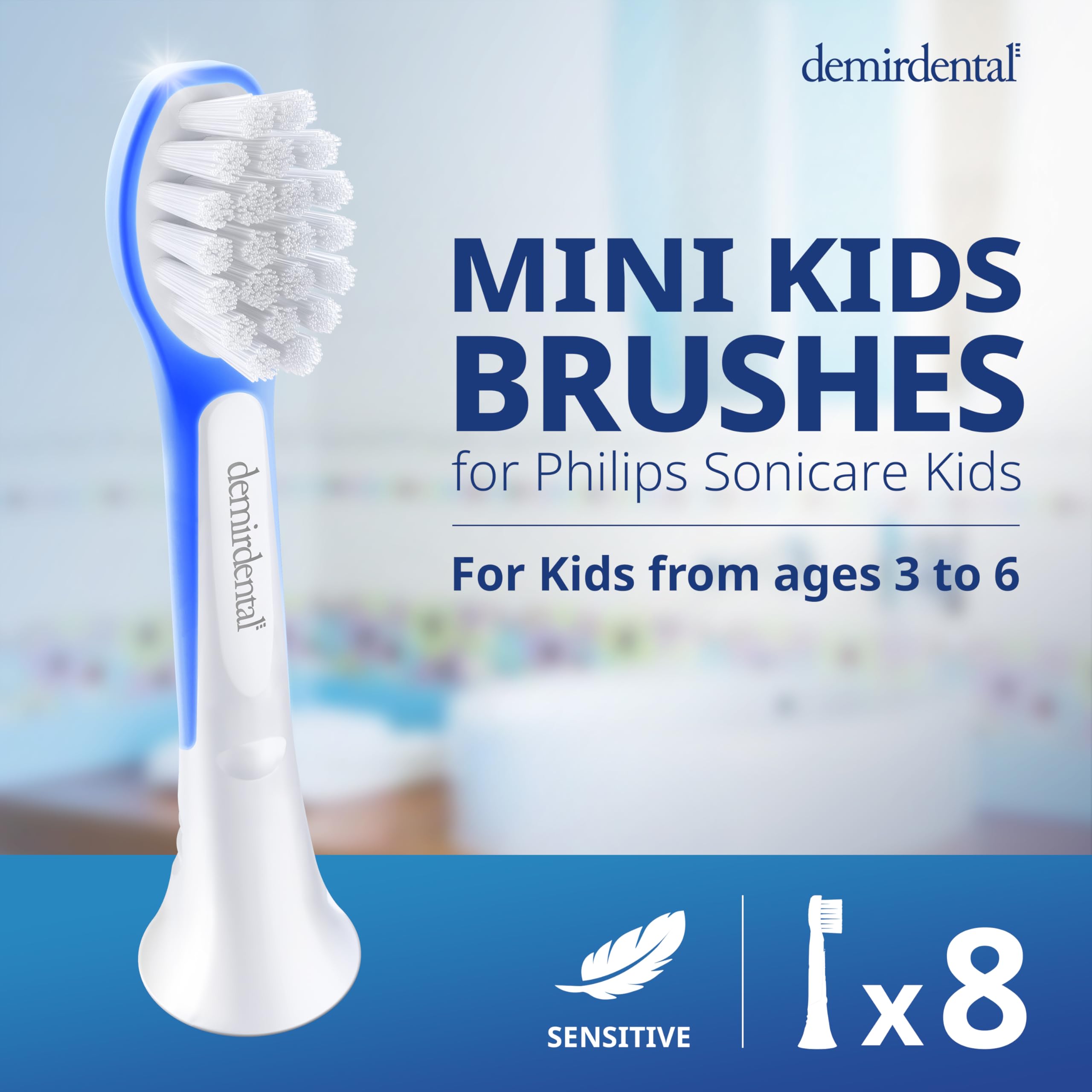 Confezione da 8 testine di ricambio compatibili con Sonicare Kids