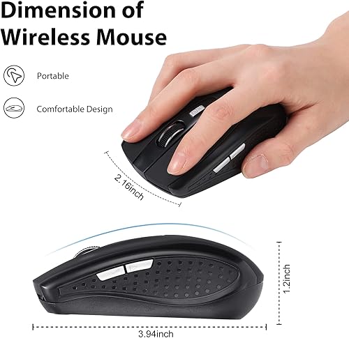 Miniatura 3 de Macarrie Paquete de 30 ratones inalámbricos para computadora portátil de 1200 dpi, mouse inalámbrico a granel con 6 botones incluidos, receptor USB