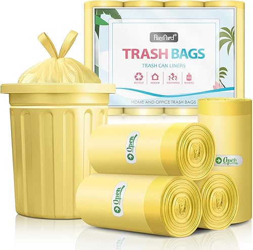 RayPard, bolsas de basura con cordón fuerte, de 5 galones, 80 unidades, bolsas de basura pequeñas, bolsas de plástico pequeñas, forros para botes de
