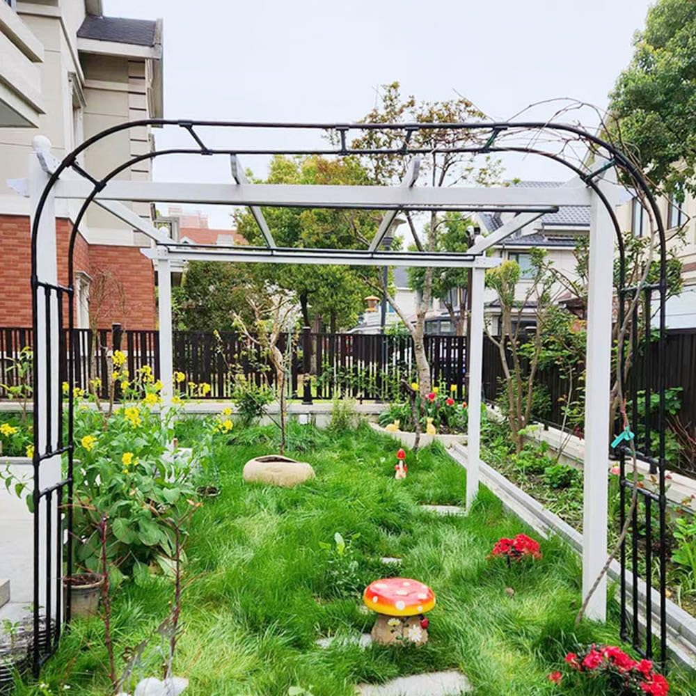 Seel Trellis do planów wspinaczkowych Czarna altana ślubna Oudoor Rose Archway dostępna w wielu rozmiarach (9'10,5') 6,6' szer. x 18 cm wys