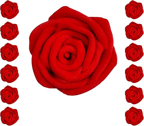 Confect Decoración comestible para tartas de San Valentín para cupcakes  Decoración para pasteles del día de San Valentín  Rosas para decoración de