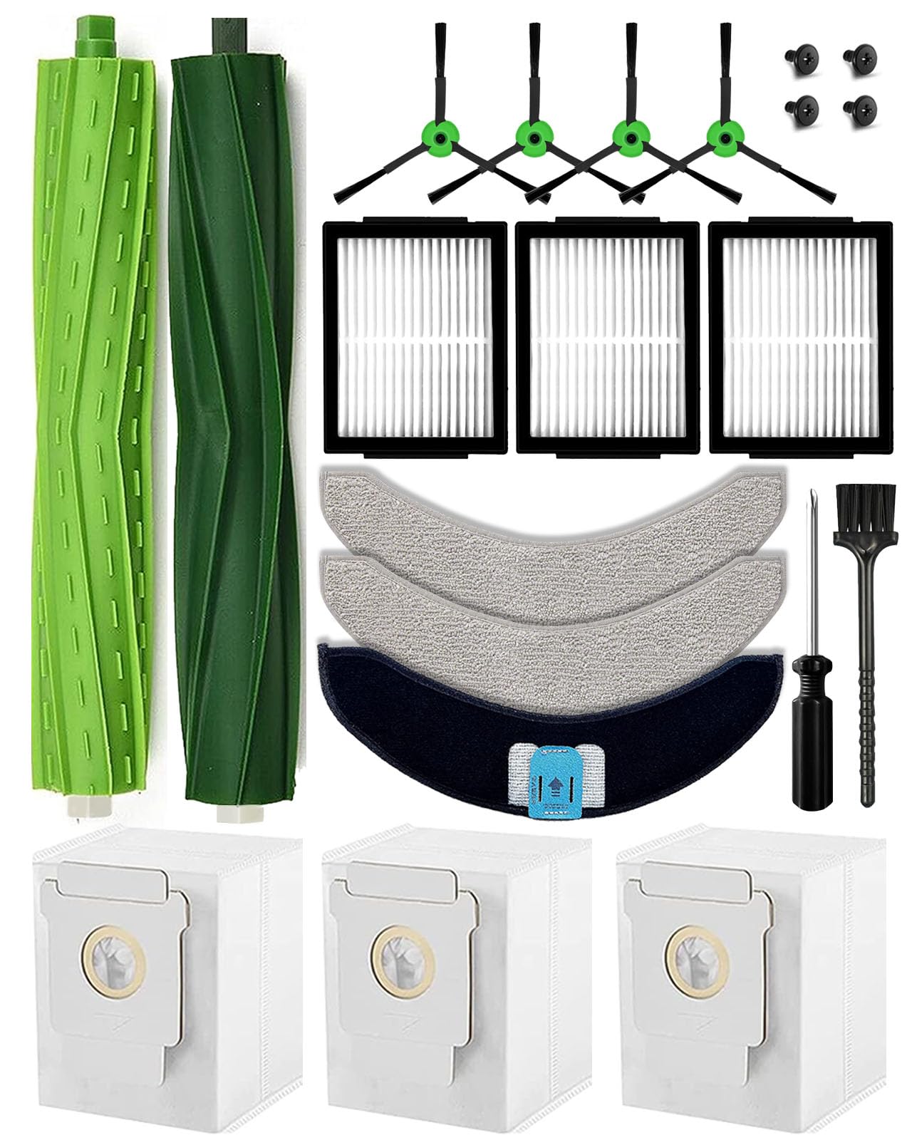 Serpillères et sacs pour Roomba Combo j7+ j9+ éliminant les poils d'animaux