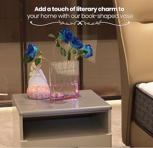 Miniatura 4 de Florero de libro para decoración del hogar, diseño artístico y cultural, florero acrílico transparente decorativo para el hogar y la oficina,
