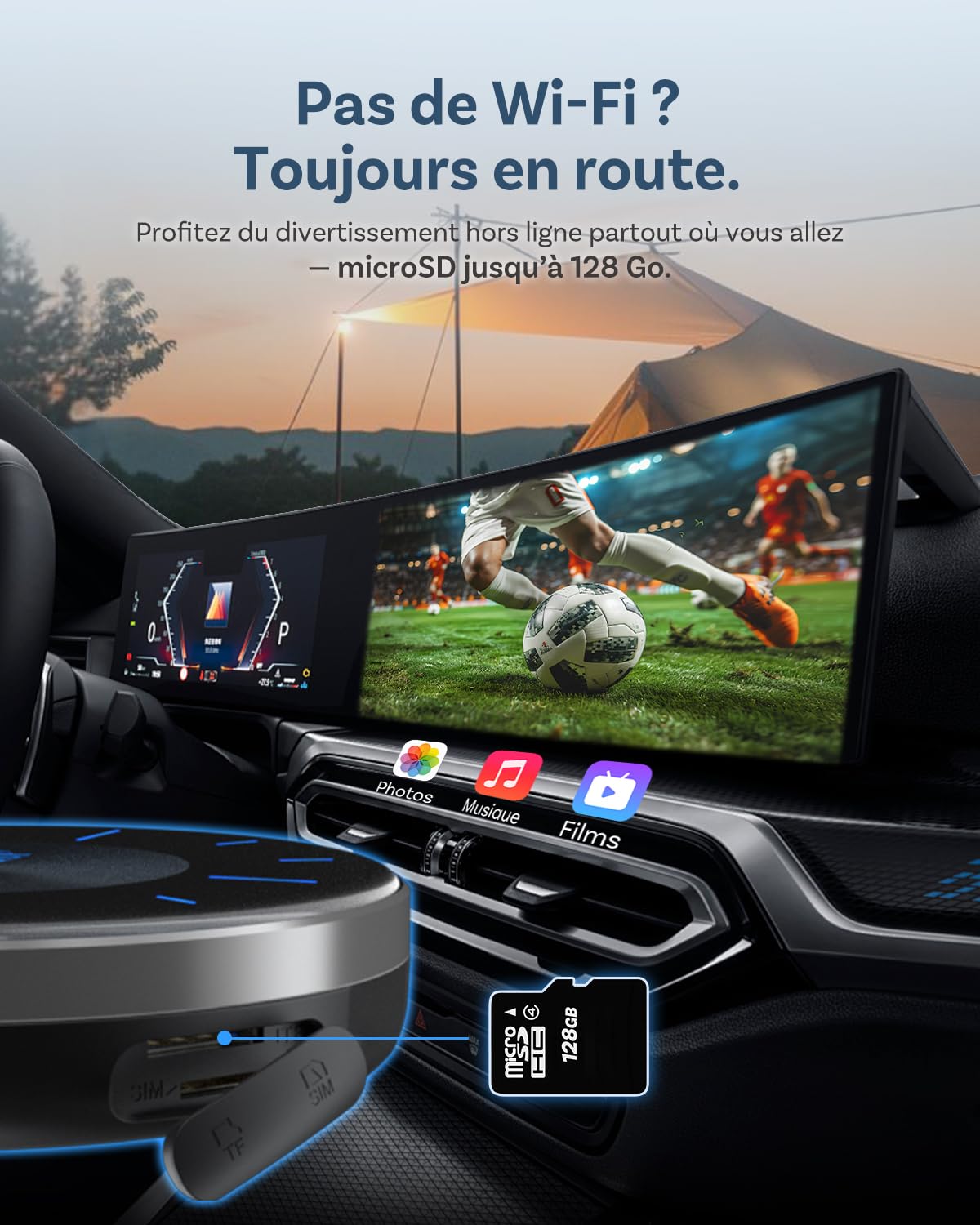 2026 Nouvelle Ottocast I3 AI Box pour BMW, sans Fil CarPlay Adaptateur avec Netflix/Youtube, Système Android 13, Écran Divisé, Boîtier Vidéo pour Voitures avec CarPlay sans Fil d’Origine(8 +128Go)