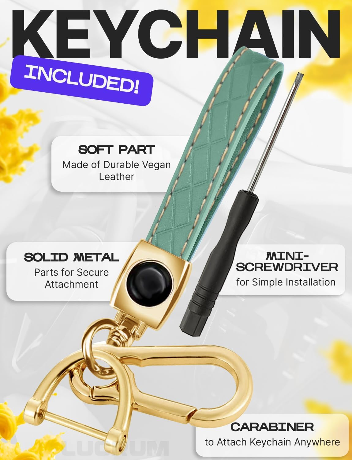 Lucrum Compatible with Range Rover and Jaguar Key Fob Cover & Keychain, TPU Keyfob Case for Land Rover Sport Evoque XE XJ XF - Image 5