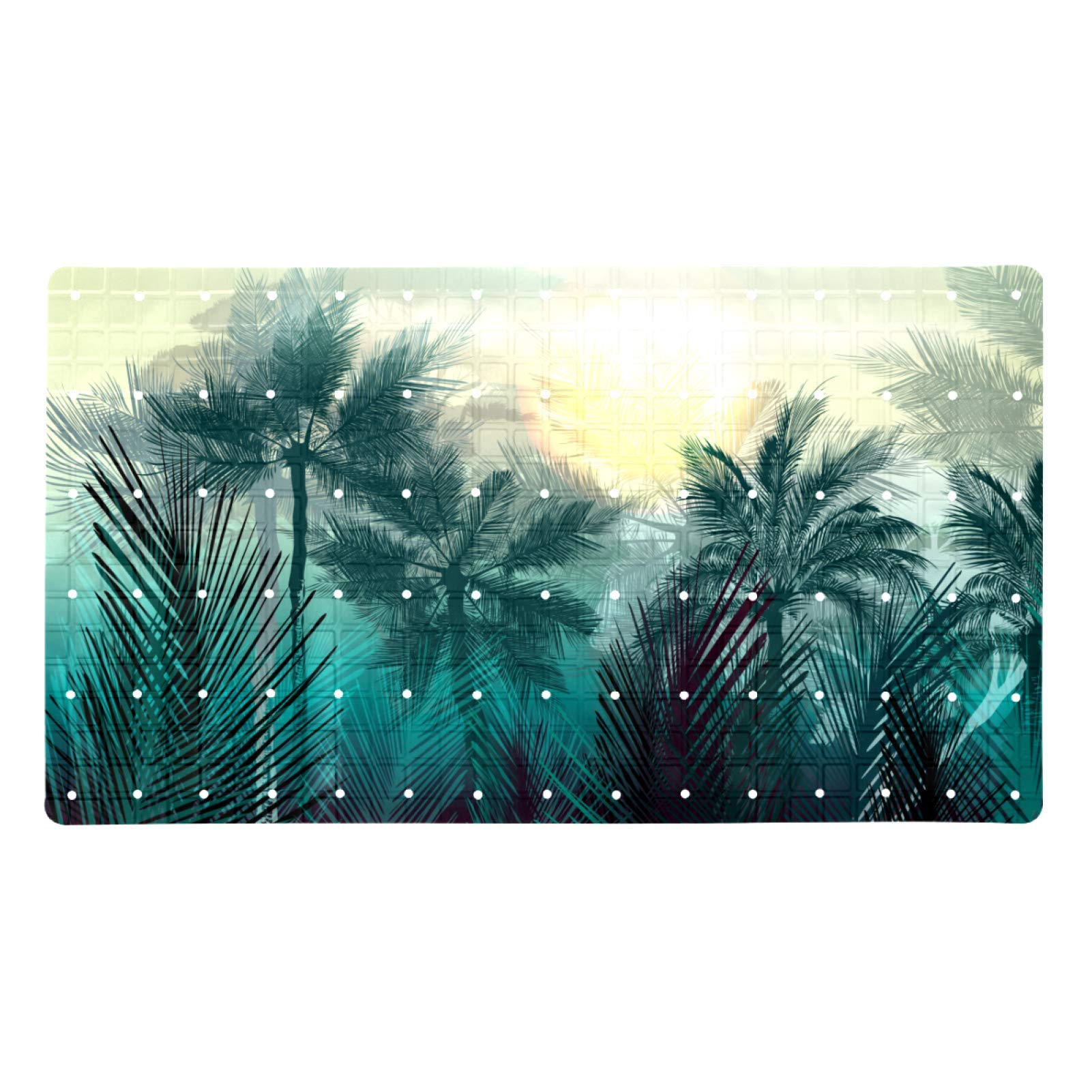 Tapis de bain anti-dérapant Tropical Palm sans BPA pour éviter les glissades