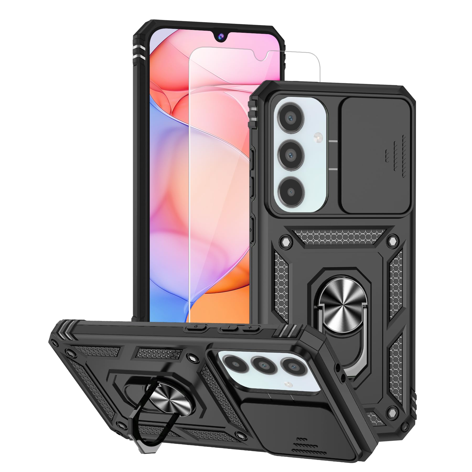 Amazon.com: GSDCB Case for Samsung Galaxy A16 5G Case with Tempered Glass Screen Protector, Built in Camera Lens Cover and Ring Holder Kickstand, Soft TPU Hard Back Phone Cover (Kickstand-Black) : Cell Amazon.com: GSDCB Case for Samsung Galaxy A16 5G Case with Tempered Glass Screen Protector, Built in Camera Lens Cover and Ring Holder Kickstand, Soft TPU Hard Back Phone Cover (Kickstand-Black) : Cell