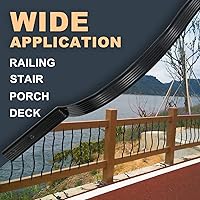 Vista 6 de Balaustres curvos de cubierta, barandilla de cubierta de aleación de aluminio de 29.5 x 1 pulgadas para cubierta compuesta, balaustres de escalera