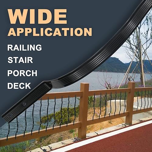 Miniatura 8 de Paquete de 50 balaustres curvos de aluminio para barandilla de cubierta, balaustre de escalera de 29.5 x 1 pulgada con tornillos, espondles para