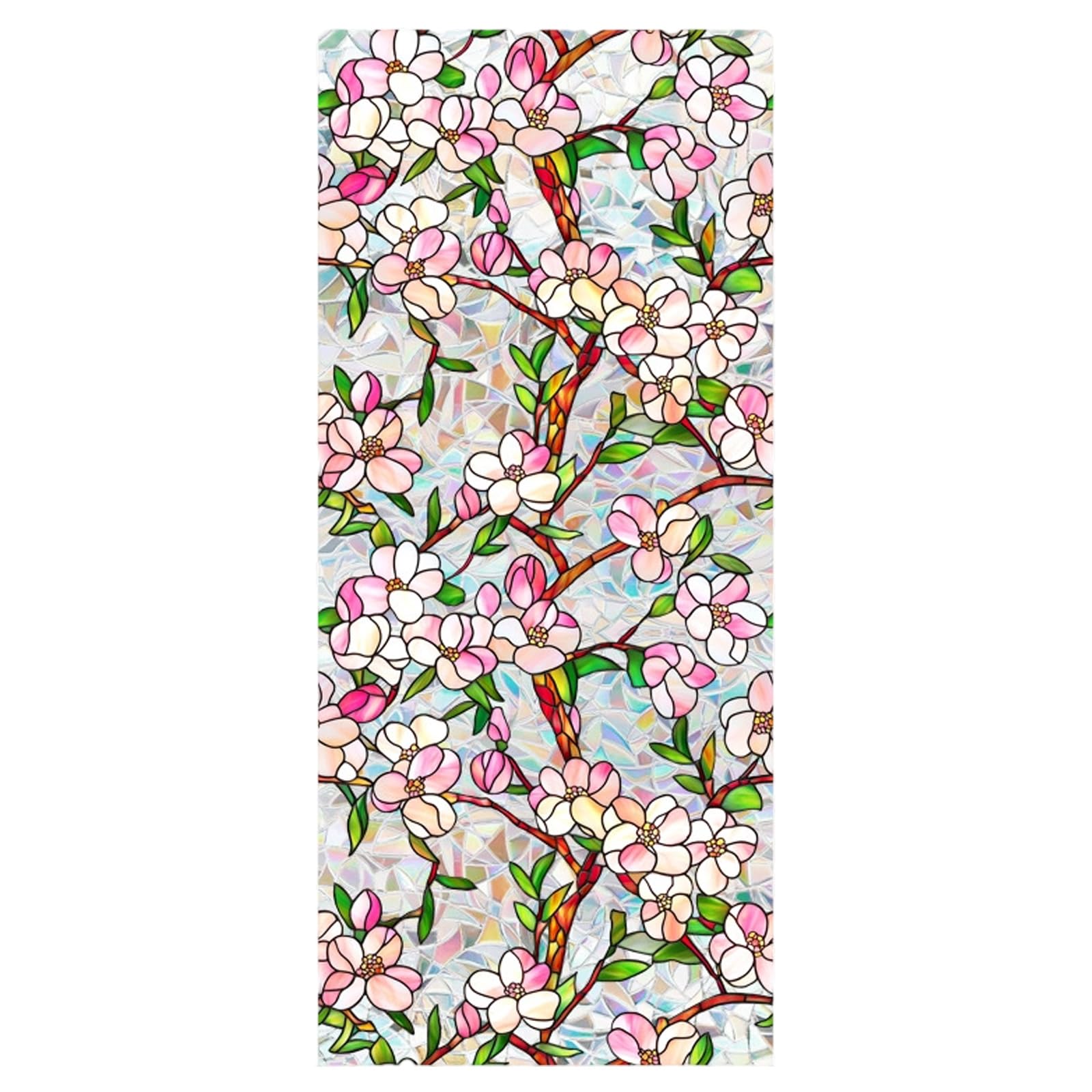 Hsyzygian Removable Floral Embossing Statics Window Film Statics Cling Decorative Glass Sticker for Window Door Denial Epoxy Transfers